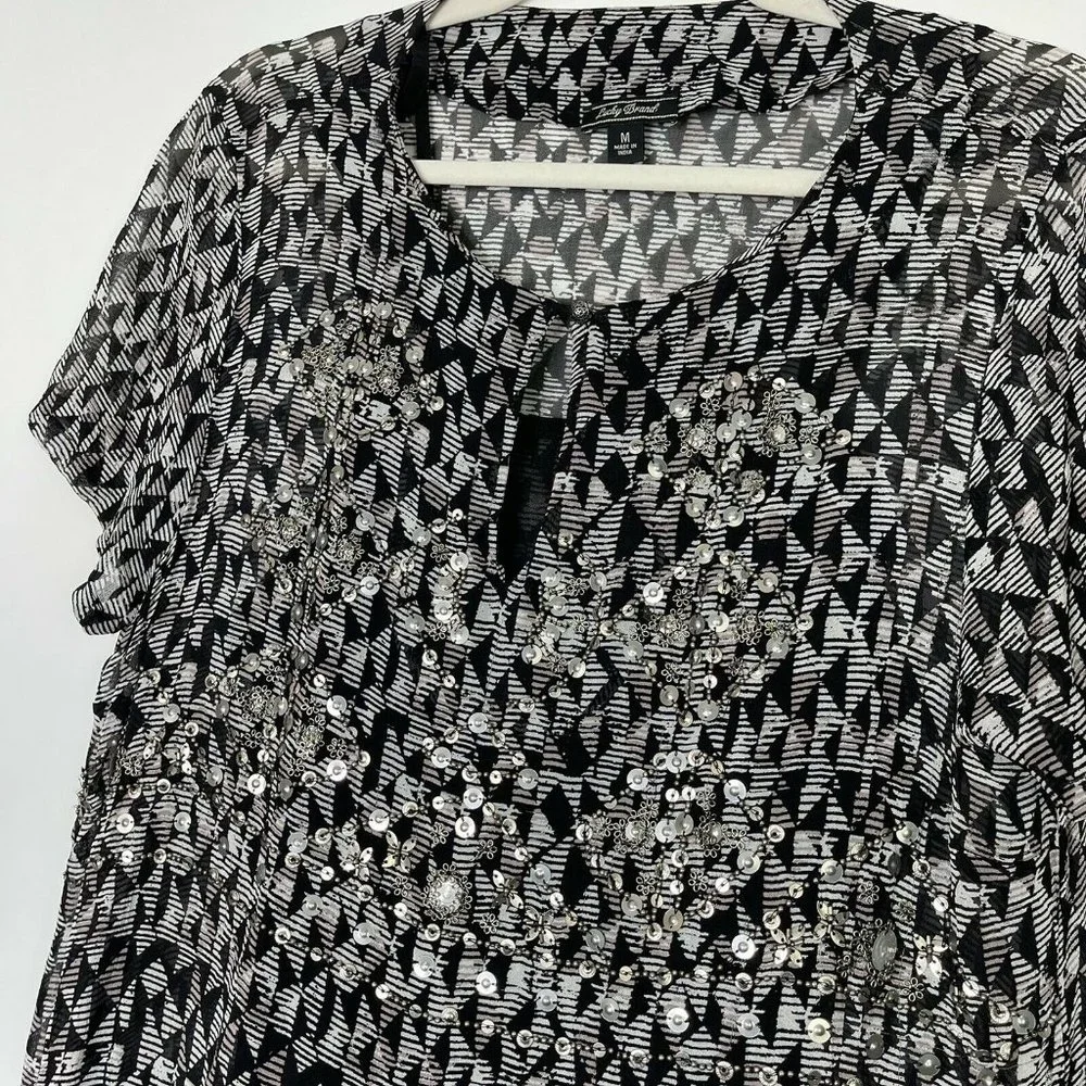 Lucky Brand Boho Shift Dress Size Medium - Picture 7 of 9